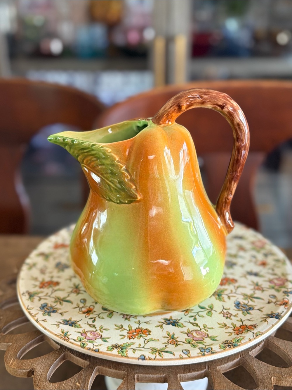 Vintage Ceramic Pear Pitcher